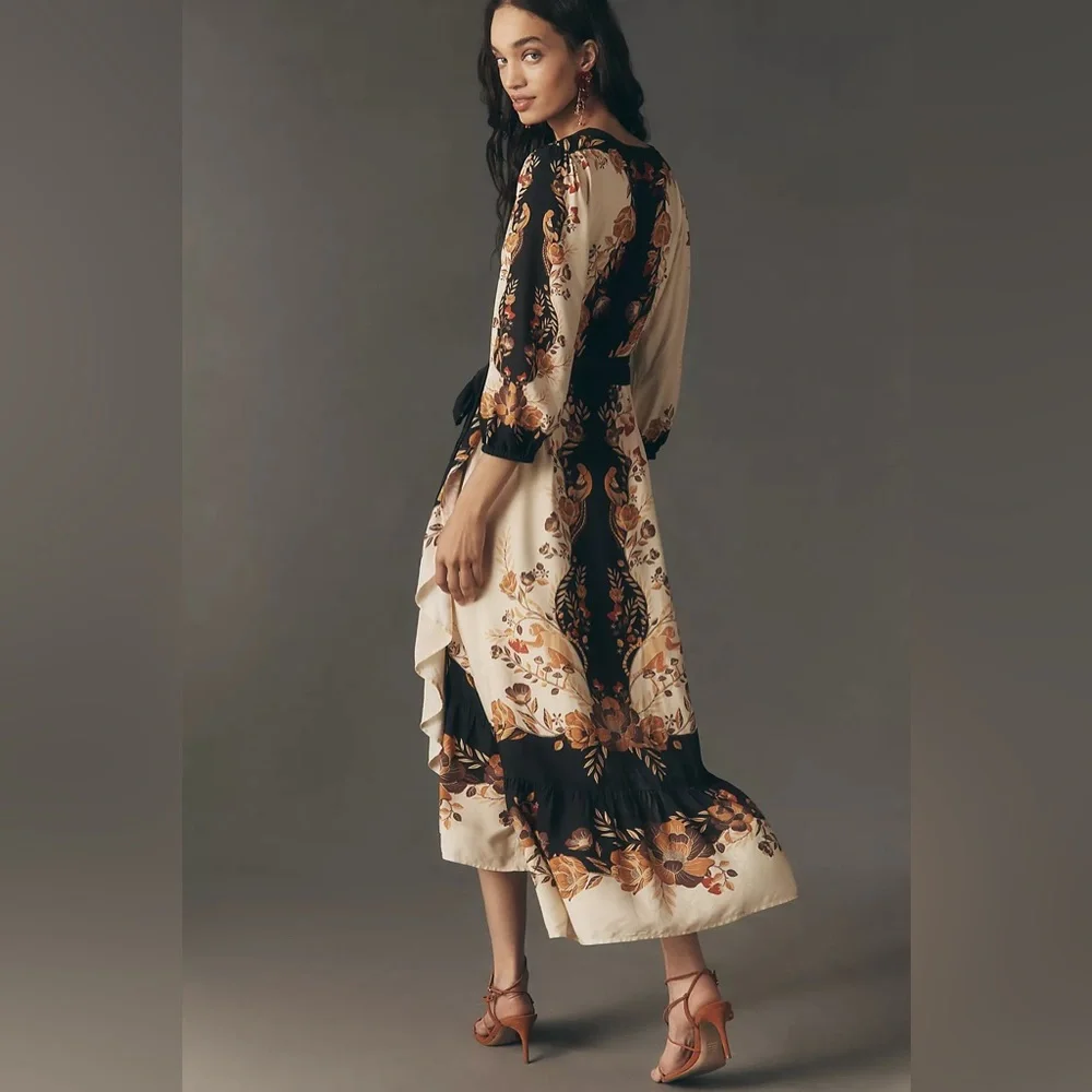NWT Farm Rio Floral Wrap Midi dress in size Small - Picture 4 of 5